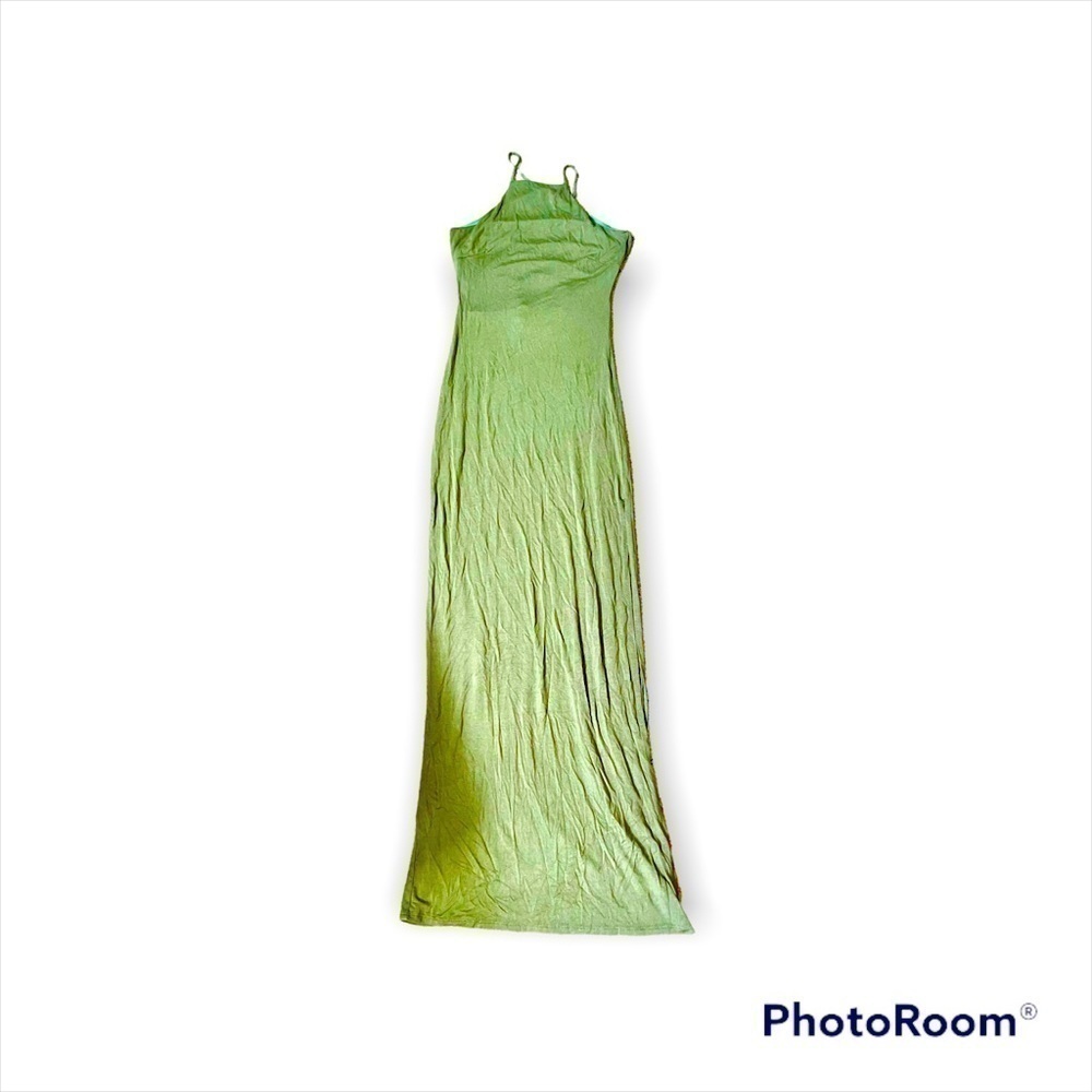 Agaci Olive Halter Bodycon Dress Medium